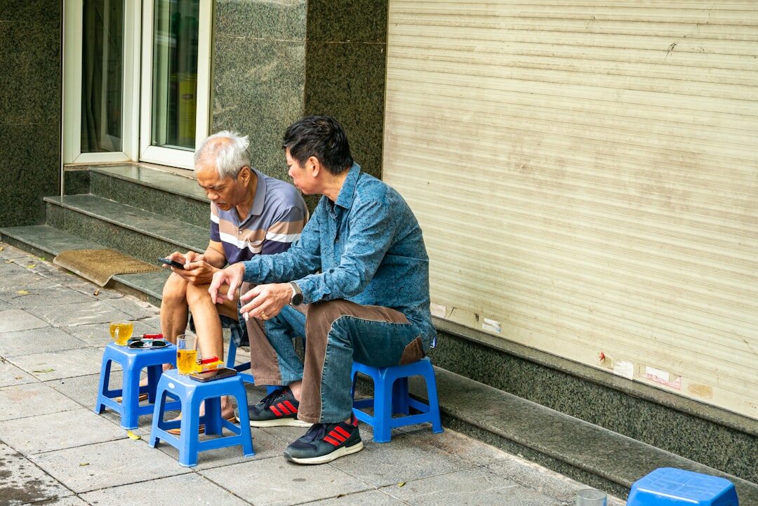 elderly man sharing memories