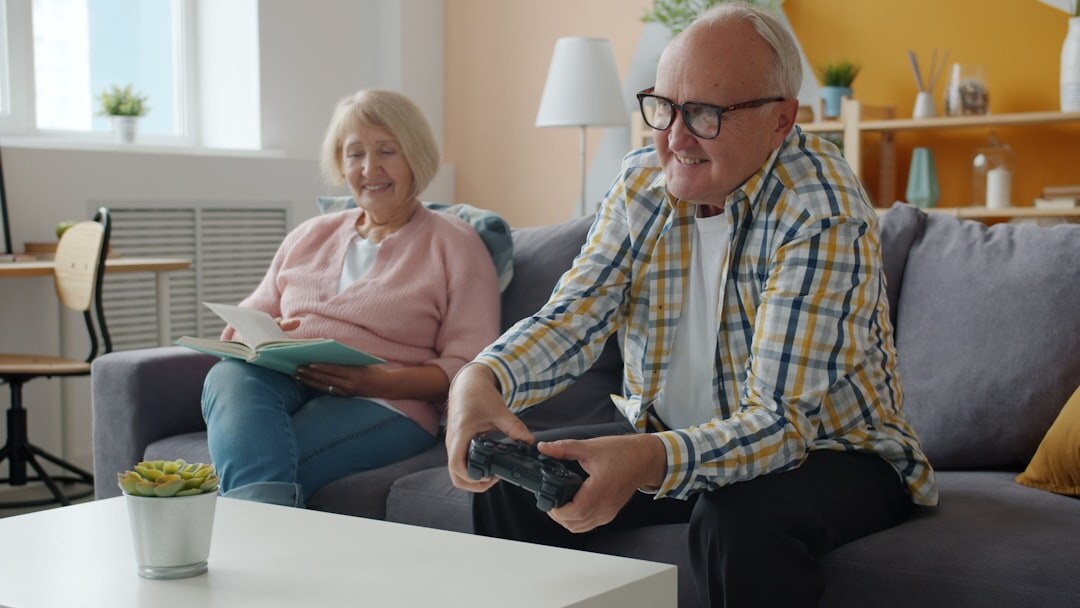 elderly woman in living room