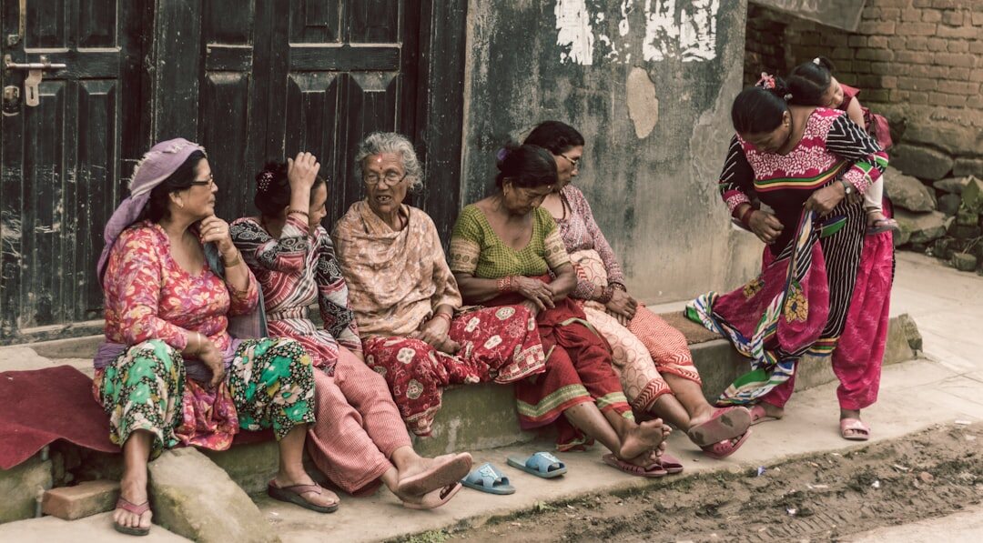 group of locals sharing stories